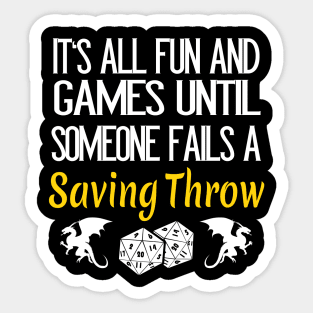 Saving Throw RPG Pen & Paper Roleplaying Sticker